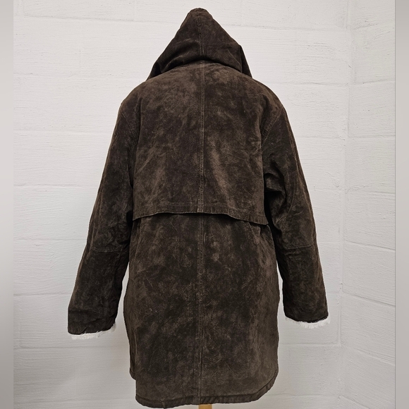 J. Percy for Marvin Richards Suede and Fur Lined Coat with in Umber Brown Sz Med - Picture 5 of 12